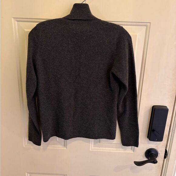 Lauren Ralph Lauren Cashmere Charcoal Turtleneck Sweater - Picture 5 of 5